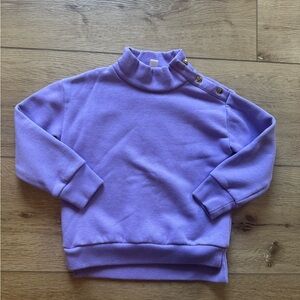 Crewcuts Lavender Kids Sweatshirt with Button Accent